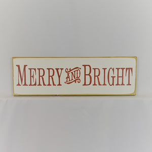 Merry and Bright wooden sign