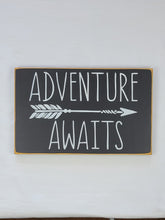 Load image into Gallery viewer, Adventure Awaits wooden sign
