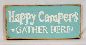 Happy Campers Lake Cottage cabin Wood Sign