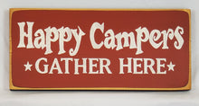 Load image into Gallery viewer, Happy Campers Lake Cottage cabin Wood Sign
