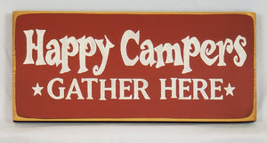 Happy Campers Lake Cottage cabin Wood Sign