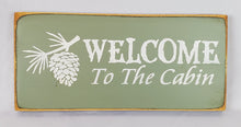 Load image into Gallery viewer, Welcome to the Cabin Painted Decorative Lake Cabin Wood Sign
