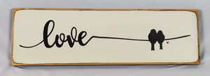 Love Birds Romantic Wooden Sign