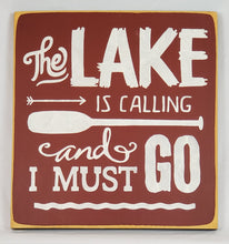 Load image into Gallery viewer, The Lake is Calling Painted Decorative sign
