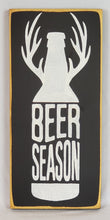 Load image into Gallery viewer, Beer Season  - Wood Sign with Bottle and Deer Antlers
