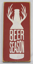 Load image into Gallery viewer, Beer Season  - Wood Sign with Bottle and Deer Antlers
