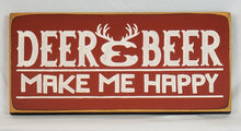 Load image into Gallery viewer, Deer and Beer Wooden Hunting Sign Drinking Man Cave Hunting Lodge
