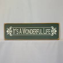 Load image into Gallery viewer, It&#39;s a Wonderful Life Wooden Sign - Horizontal Filigree Wall Decor, 6x18 Inches, Rustic Holiday Sign
