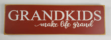 Load image into Gallery viewer, Grandkids Make Life Grand Heartwarming Wooden Sign
