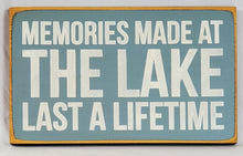 Load image into Gallery viewer, Memories Made at The Lake Painted Wood Sign
