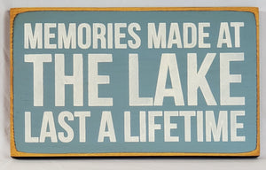 Memories Made at The Lake Painted Wood Sign