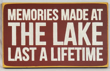 Load image into Gallery viewer, Memories Made at The Lake Painted Wood Sign
