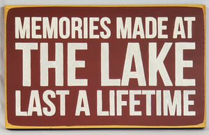 Memories Made at The Lake Painted Wood Sign