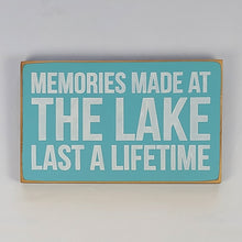 Load image into Gallery viewer, Memories Made at The Lake Painted Wood Sign
