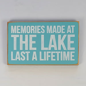 Memories Made at The Lake Painted Wood Sign