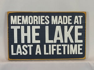 Memories Made at The Lake Painted Wood Sign