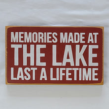 Load image into Gallery viewer, Memories Made at The Lake Painted Wood Sign
