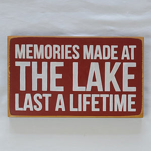 Memories Made at The Lake Painted Wood Sign