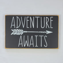 Load image into Gallery viewer, Adventure Awaits wooden sign
