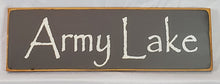 Load image into Gallery viewer, Army Lake Wooden Lake Sign
