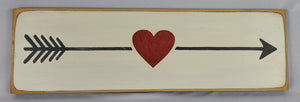 Heart Arrow Wooden Sign