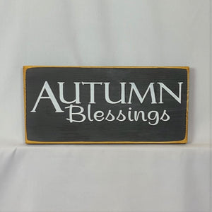 Autumn Blessings wooden sign