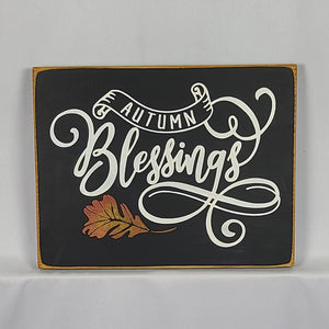 Autumn Blessings Wooden Sign