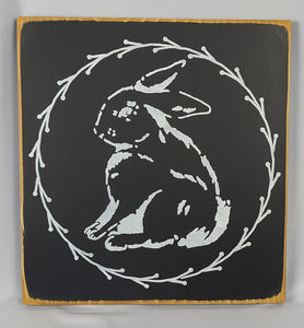 Easter Bunny Wooden Holiday Sign