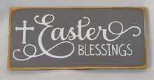 Load image into Gallery viewer, Easter Blessings Wooden Religious Sign
