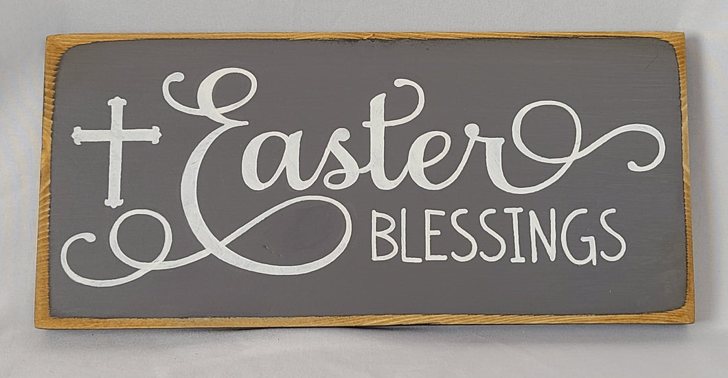 Easter Blessings Wooden Religious Sign