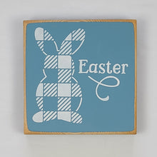 Load image into Gallery viewer, Easter Bunny Plaid Mini Wooden Sign
