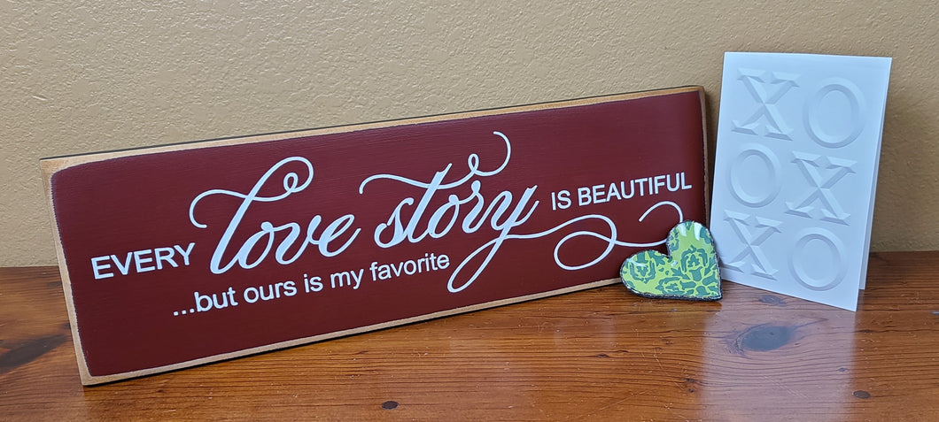 Love Story Wooden Sign