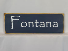 Load image into Gallery viewer, Fontana Wooden Lake Sign
