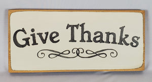 Give Thanks Decorative Wooden Sign