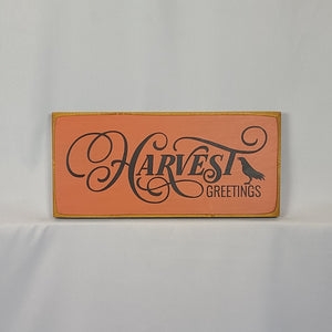 Harvest Greetings Wooden Sign