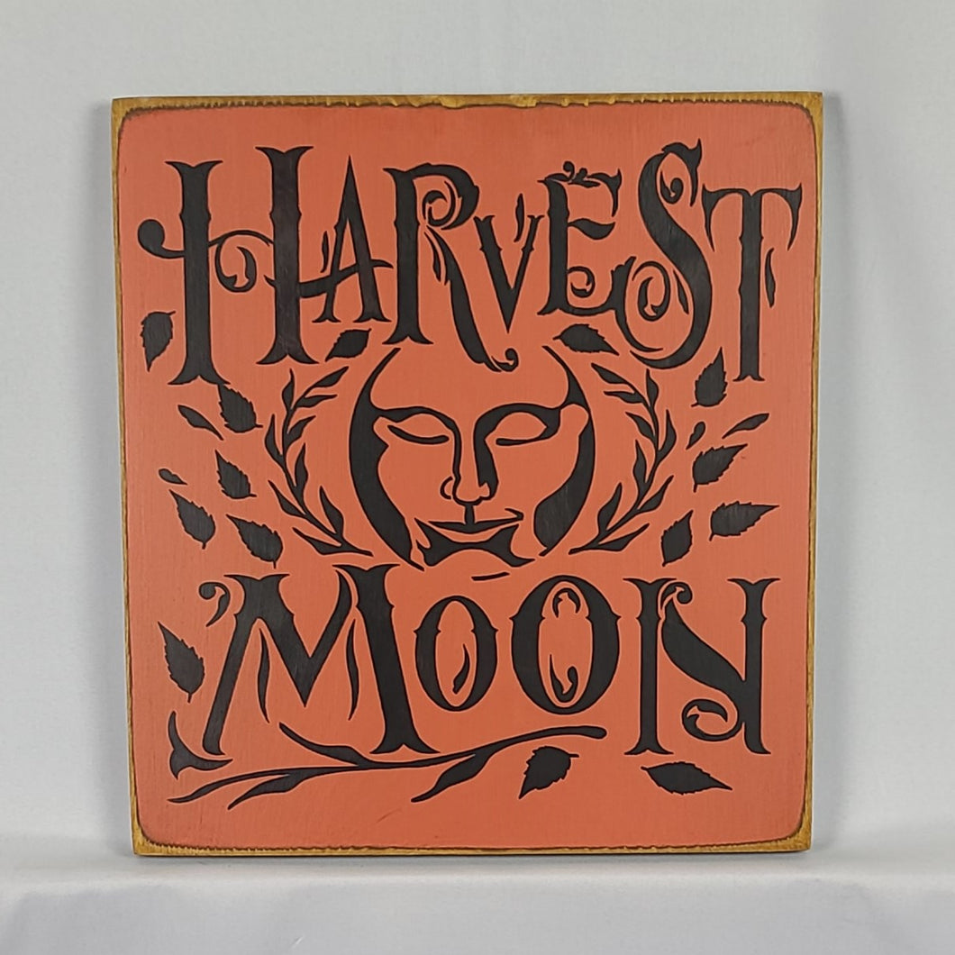 Harvest Moon Painted Wooden Sign