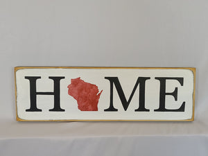 Home Wisconsin Decorative Wooden Sign