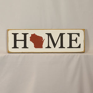 Home Wisconsin Decorative Wooden Sign