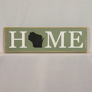 Home Wisconsin Decorative Wooden Sign