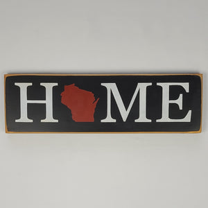 Home Wisconsin Decorative Wooden Sign