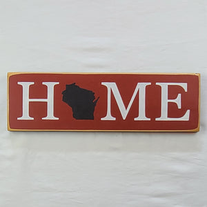 Home Wisconsin Decorative Wooden Sign