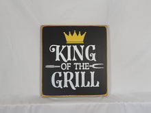 Load image into Gallery viewer, King of The Grill Wooden Decorative Sign
