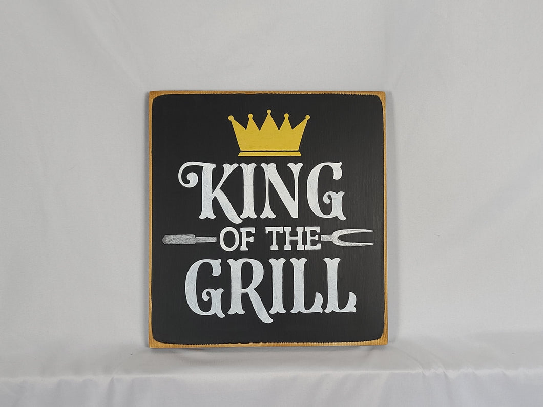 King of The Grill Wooden Decorative Sign