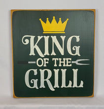 Load image into Gallery viewer, King of The Grill Wooden Decorative Sign
