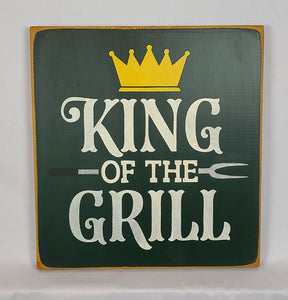 King of The Grill Wooden Decorative Sign