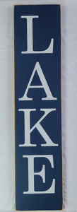 Lake Large Wooden Vertical Sign