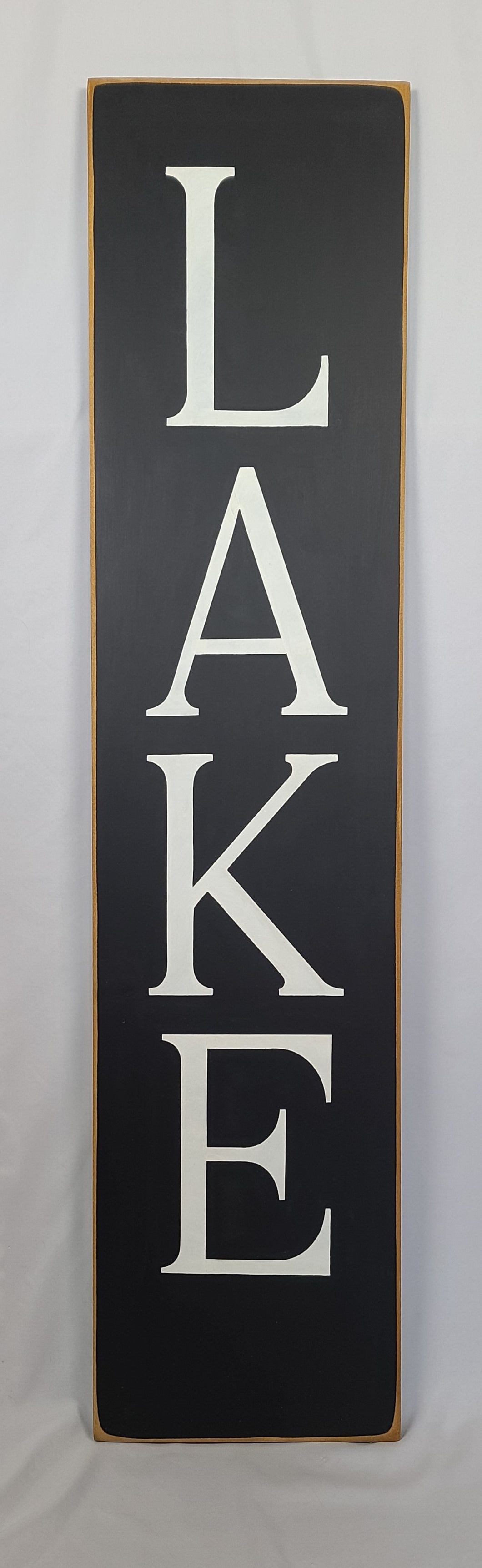 Lake Large Wooden Vertical Sign