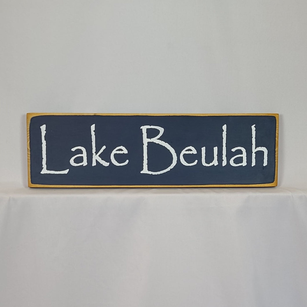 Lake Beulah Wooden Sign