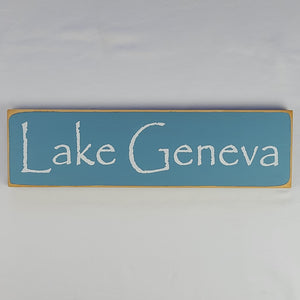 Lake Geneva City and Lake Sign