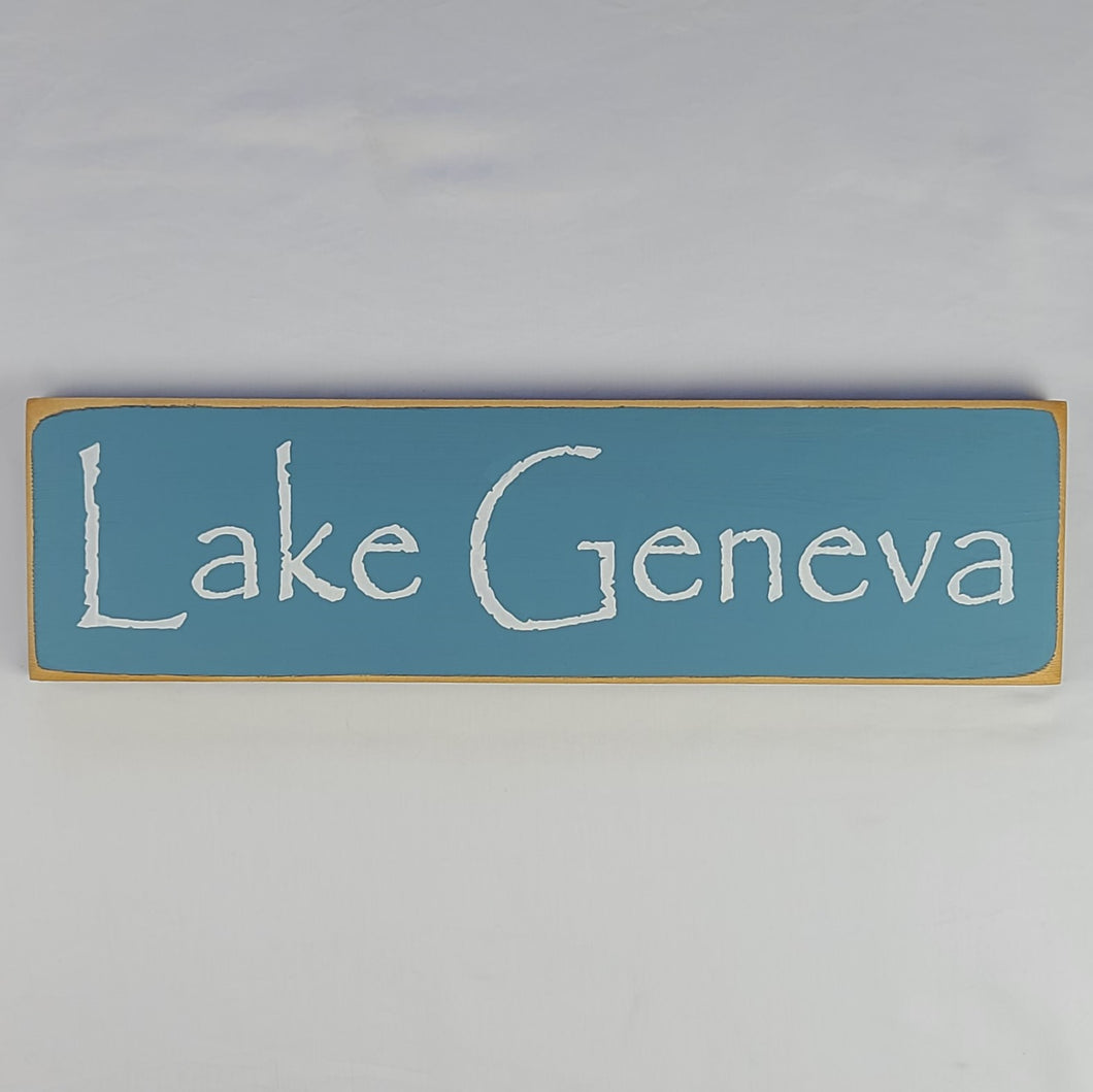 Lake Geneva City and Lake Sign